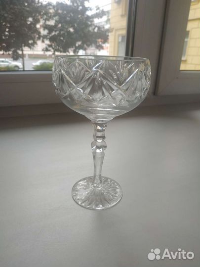 Ваза для фруктов на ножке хрусталь СССР