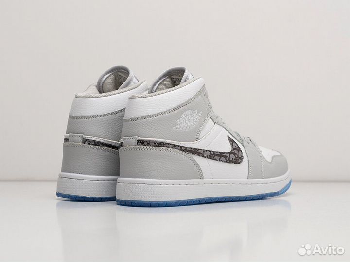 Зимние Кроссовки Dior x Nike Air Jordan 1 цвет Сер