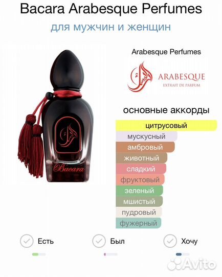 Bacara Arabesque Perfumes