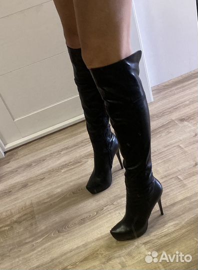 Сапоги Ботфорты натуральная кожа 39 размер зима