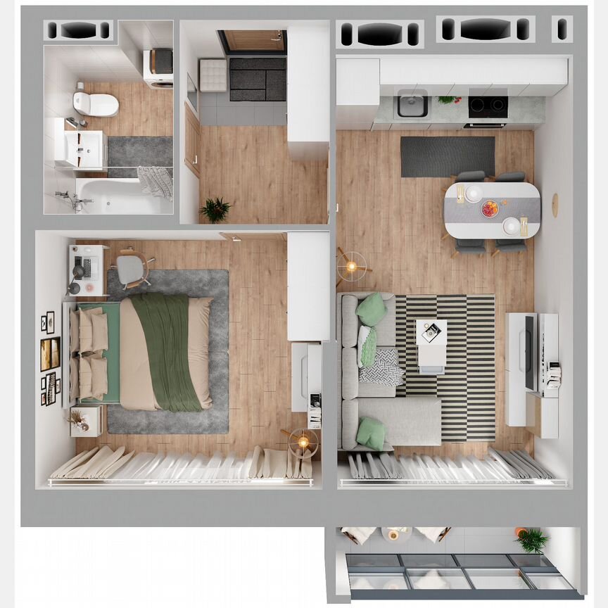 1-к. квартира, 44,1 м², 22/23 эт.