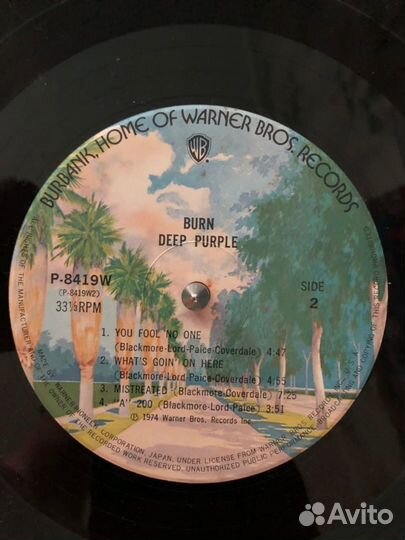 Deep Purple Burne первые пресса 1974 год