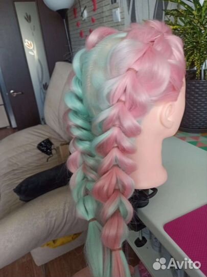 Маникен голова женская для плетения