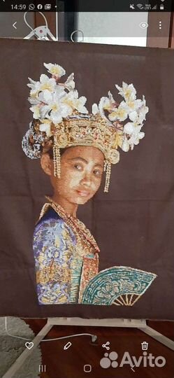 Индонезийская танцовщица вышивка