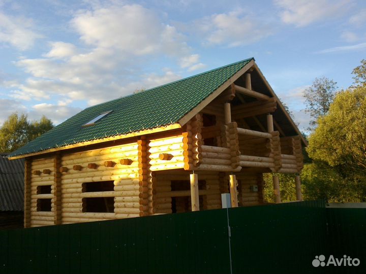 Бревно оцилиндрованное, срубы