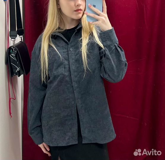 Рубашка женская вельветовая оверсайз