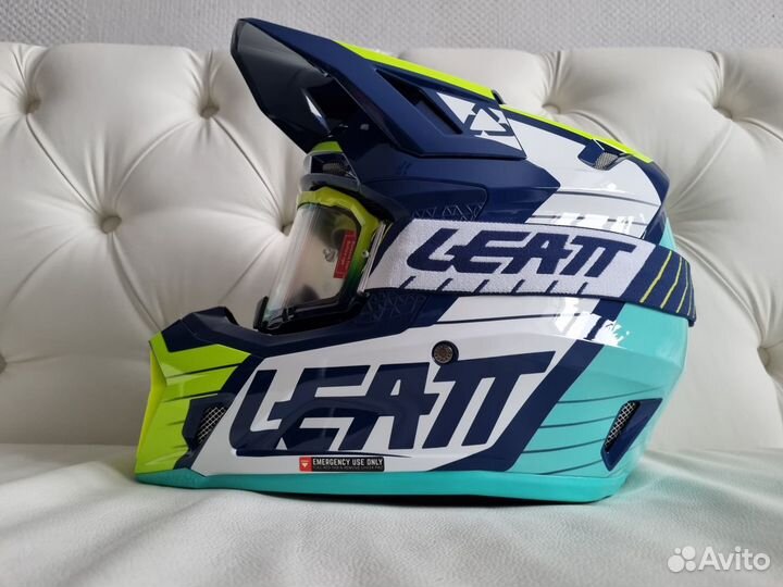 Leatt Moto 7.5 V23 Helmet Kit Blue Шлем с очками