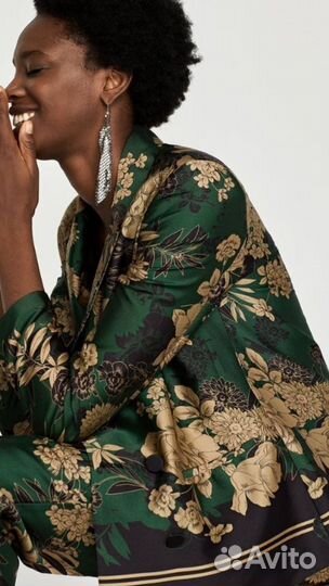 Пиджак цветочный принт стиль Gucci