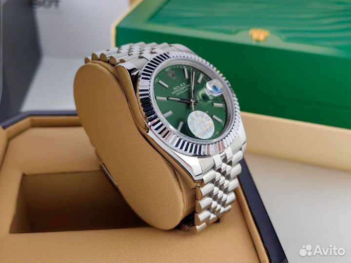 Часы мужские Rolex date just зелёные