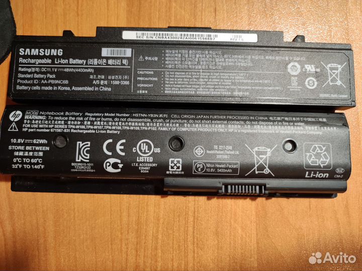 Аккумулятор для ноутбука HP и Samsung
