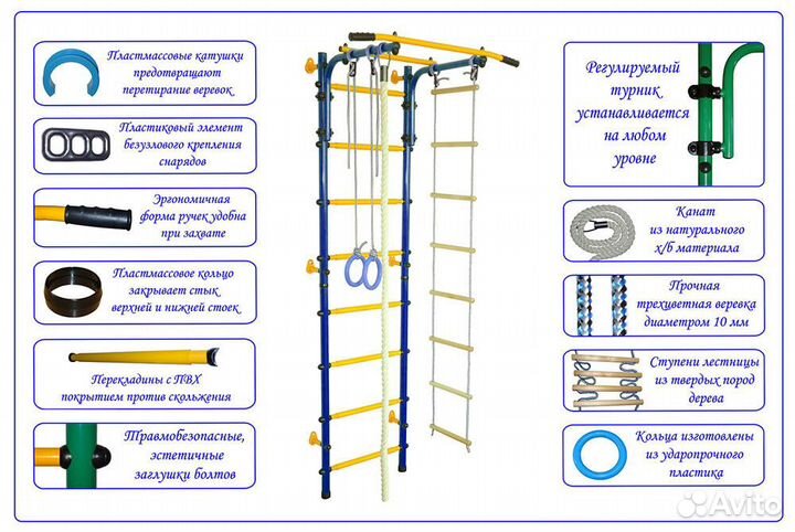 Шведская стенка дск Юный Атлет 