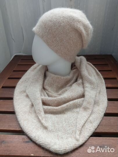 Комплект шапка- бини и косынка
