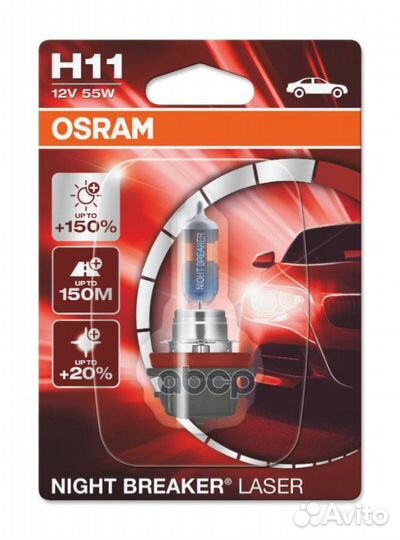 Лампа 12V H11 55W 1350lm PGJ19-2 3200K osram NI