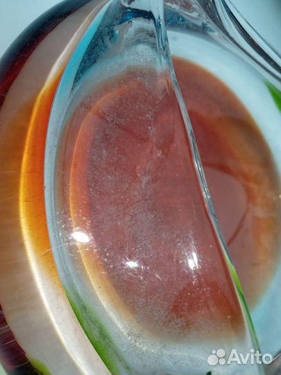 Пепельница из цветного стекла СССР