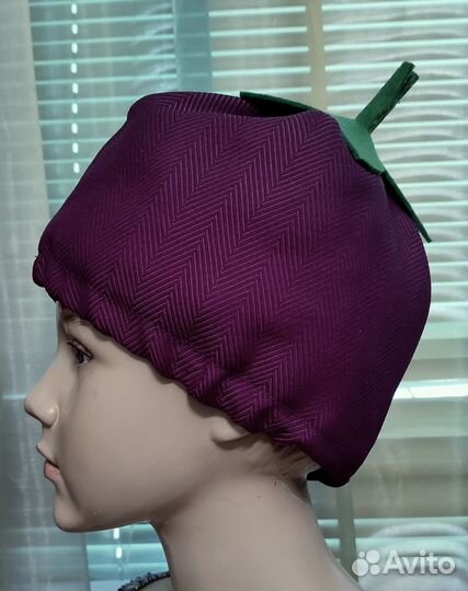 Баклажан шапка-маска новая детская