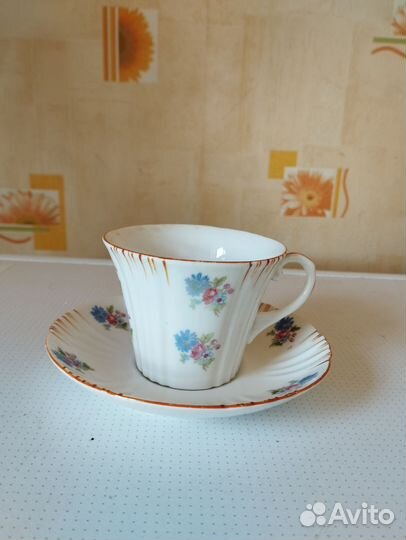 Чашка с блюдцем фарфор