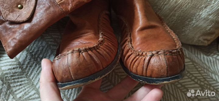 Сапоги осенние натуральная кожа 39 40