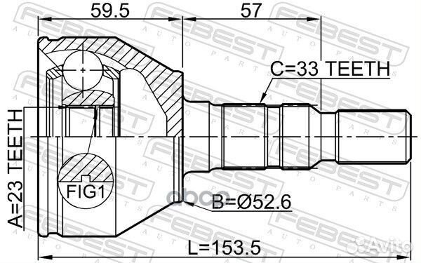 ШРУС наружный 23X52X33 opel astra-J - ALL years