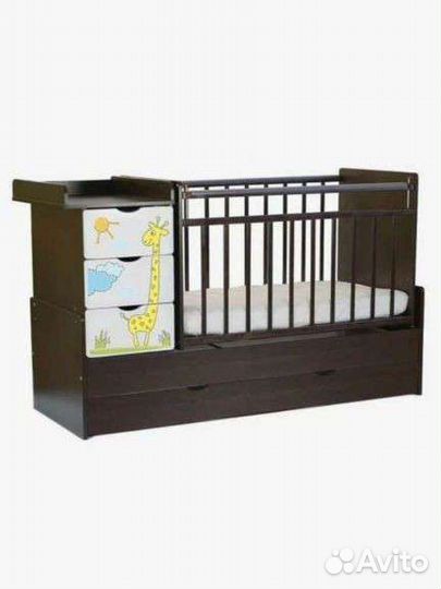 Детская кроватка трансформер с комодом