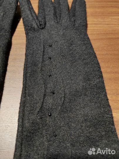 Перчатки высокие женские шерстяные