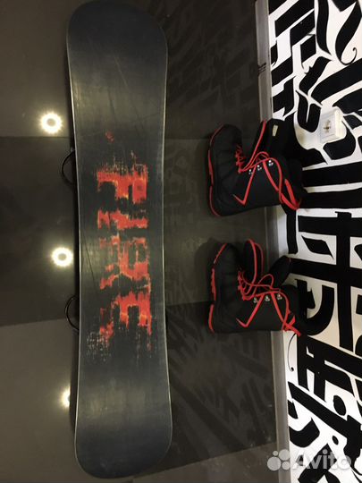 Сноуборд black fire 157,комплект+чехол