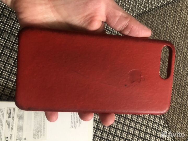 Бампер чехол кожаный iPhone 7, 8 plus оригинал