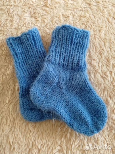 Носочки из козьего пуха с шерстью 11,13 см