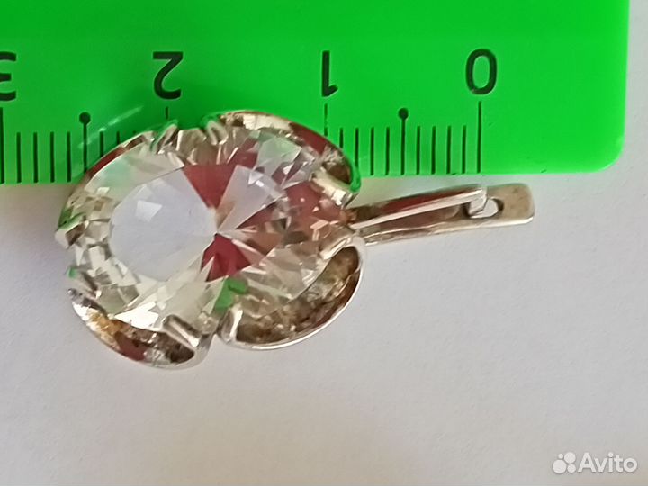Крупные шикарные серьги серебро с горным хрусталём
