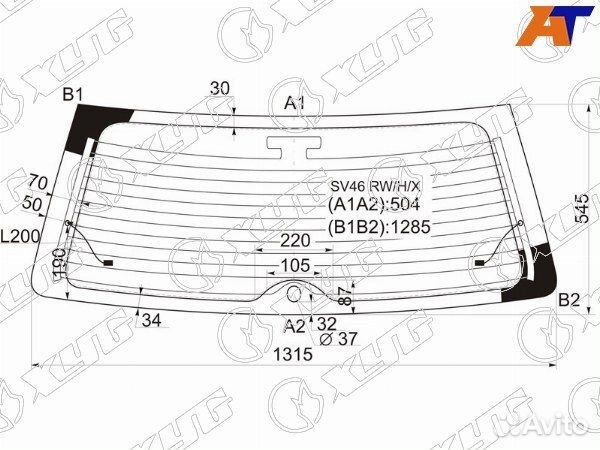 Стекло заднее toyota camry gracia