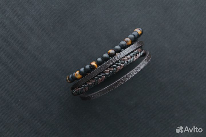 Браслет с бусинами тигровый глаз 20см с доставкой