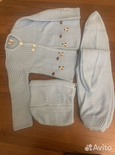 Новый вязанный костюм для девочки с 3-6м