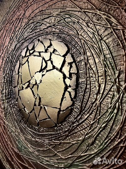 Скульптурная интерьерная картина (панно)