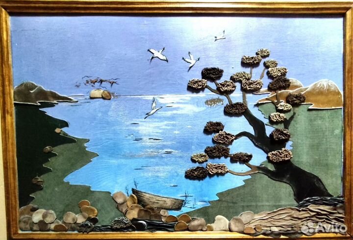 Картина из натуральной кожи