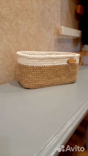 Корзина вязанная интерьерная новая органайзер