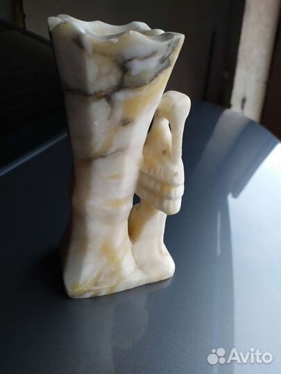 Ваза СССР для карандашей, ручек, цапля. мрамор