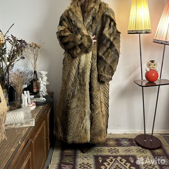 Винтажная шуба из волка