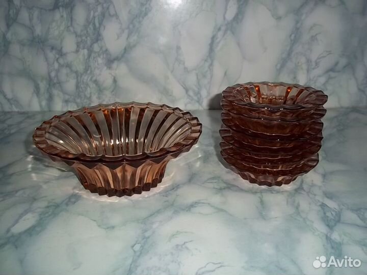 Набор для варенья. Карамельное стекло. СССР