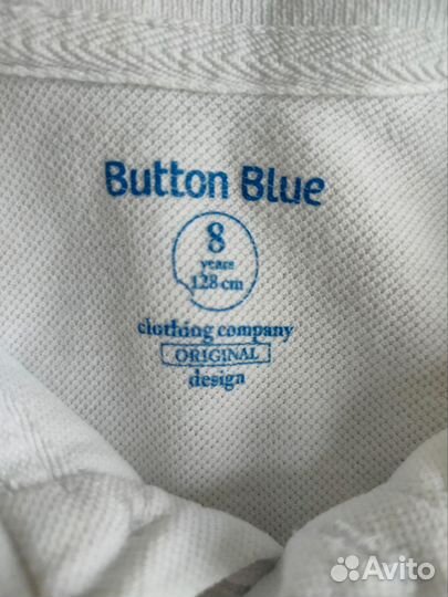 Поло школьное Button blue р.128