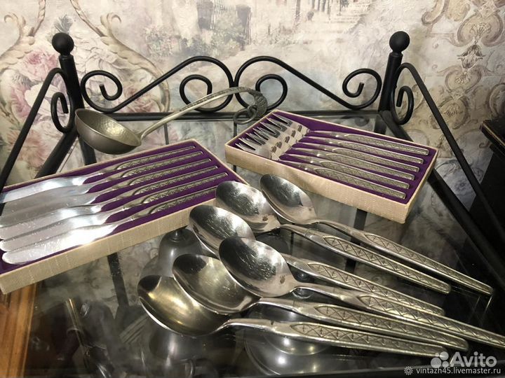 Винтаж: Большой оловянный набор.Hardanger Sylvplet