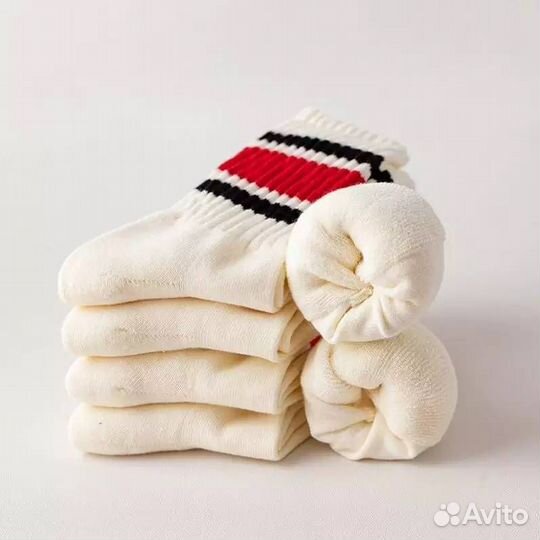 Высокие спортивные носки с полосками old school (3