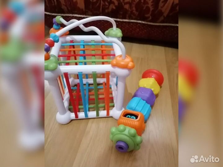 Сортер монтессори - куб с резинками