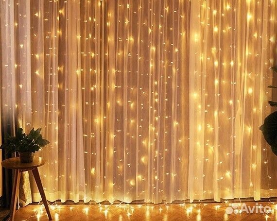 Гирлянда Штора, занавес,3*3м; 2*2м