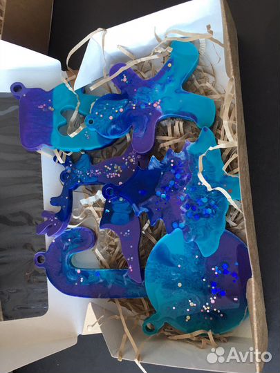 Елочные игрушки из эпоксидной смолы