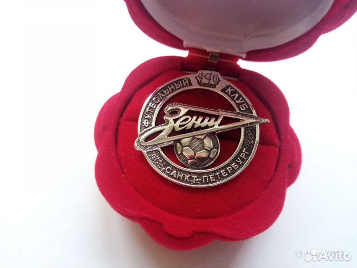 Знак, значок серебро 925. Зенит. Футбольный клуб