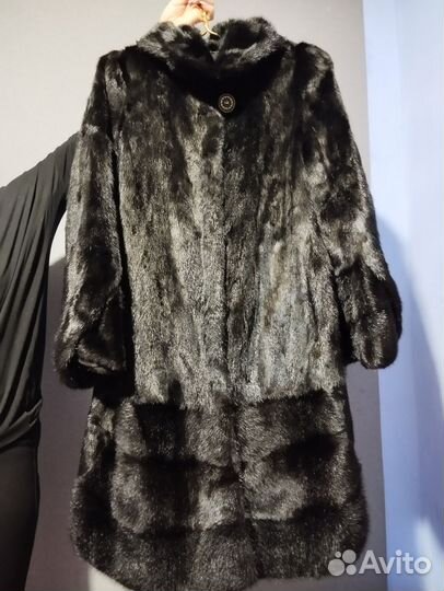 Шуба норковая с капюшоном 48 50