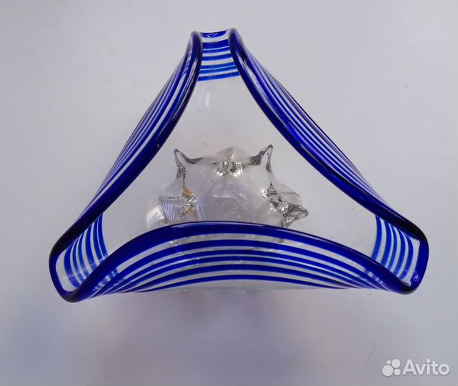 Пепельница синее стекло СССР