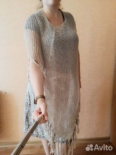 Пончо ручной работы из 100 вискозного шелка