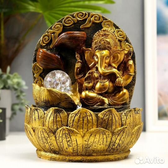 Фонтан настольный от сети, подсветка 'Золотой Гане