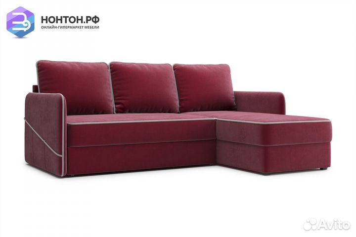 Диван угловой дельфин Энерджи бордовый