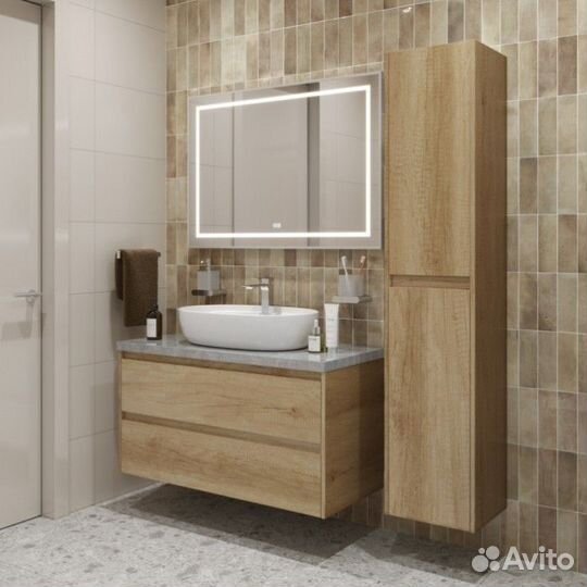 Мебель для ванной BelBagno kraft100RNN-kepmgl-1346-SET Rovere Nebrasca Nature